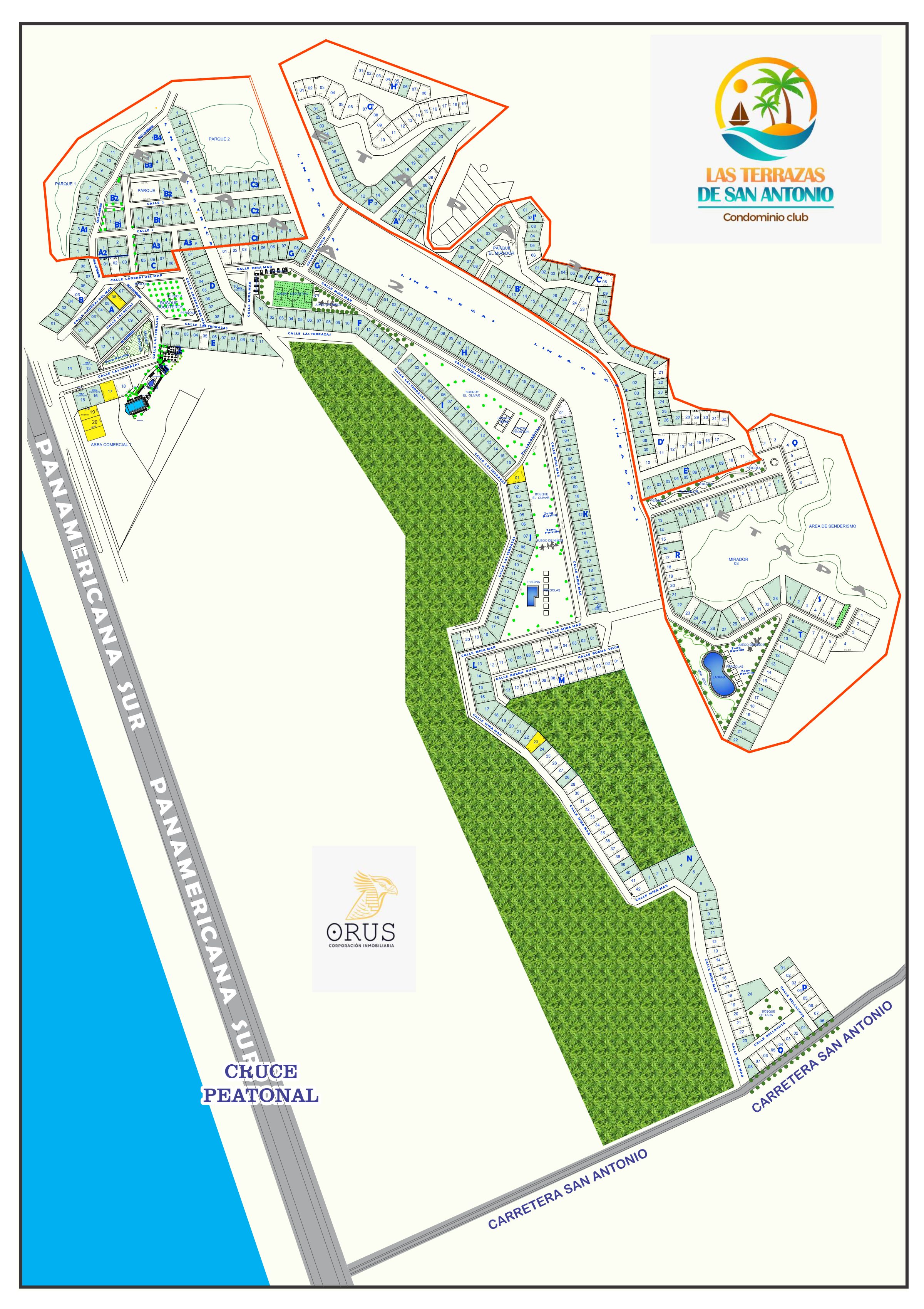 Plano del condominio Terrazas de San Antonio